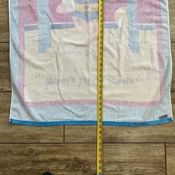 Vintage Cathy Guisewite Beach Towel 80s 90s Single Pretty Female - Picture 7 of 11
